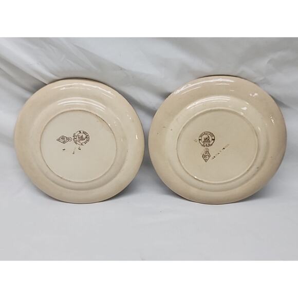 2 Vintage Melbourne Mayers G&W Brown Transfer Ware Plate 8" Inch Plates Antique - Picture 4 of 7